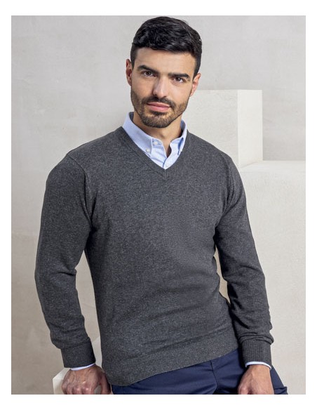 PRE-PR694-Mens V-Neck Knitted Sweater 2